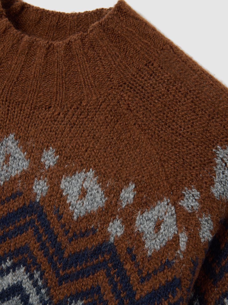 Multicolour regular fit jumper with jacquard pattern_1