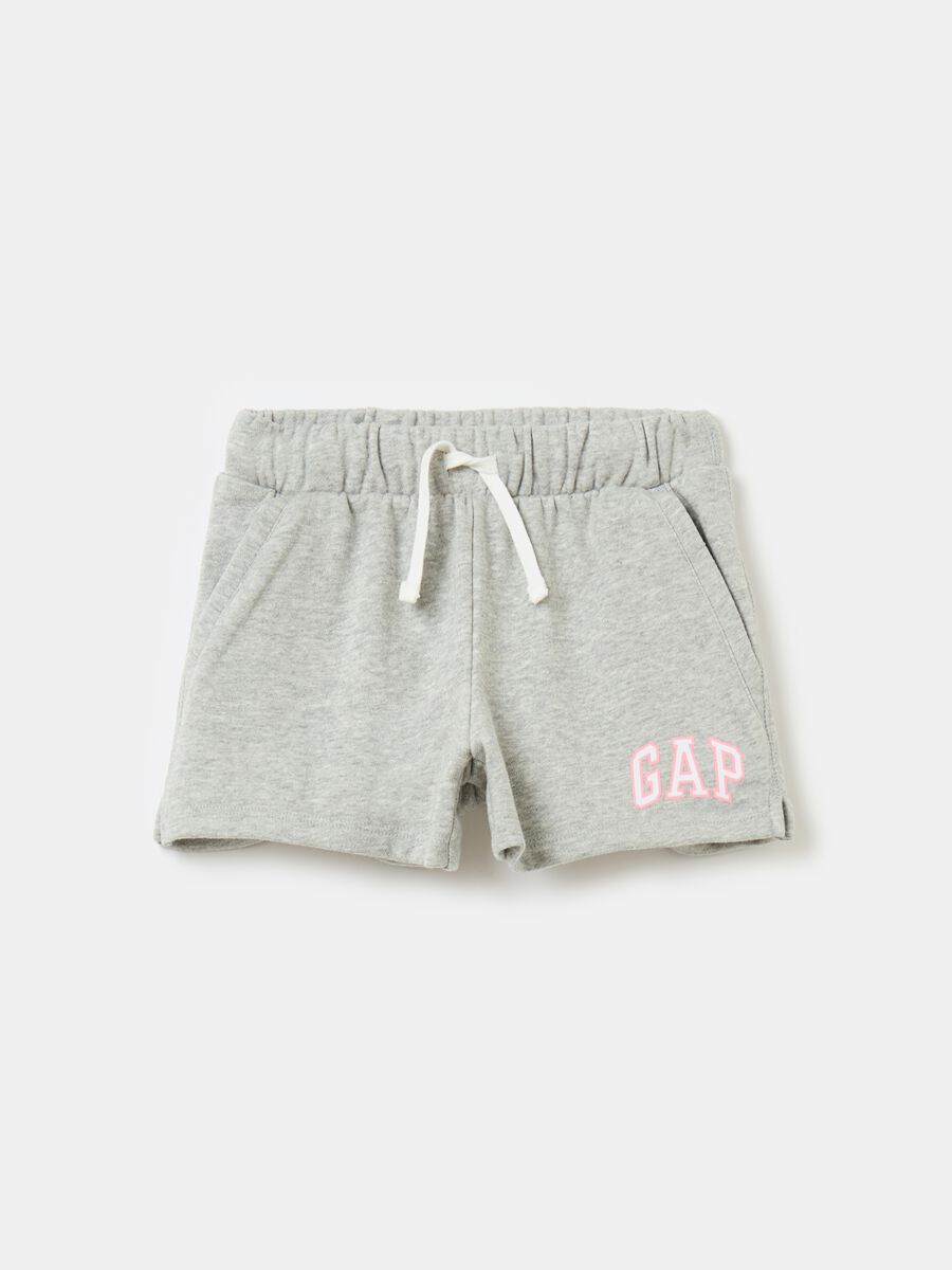 French terry shorts with logo print_0