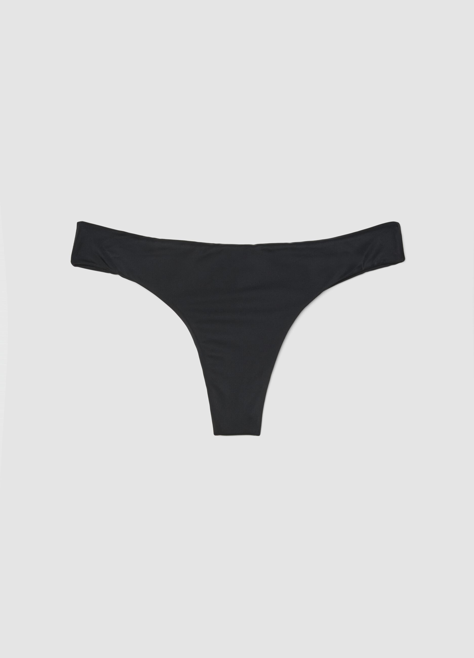Black Brazilian-style bikini bottoms with stretch