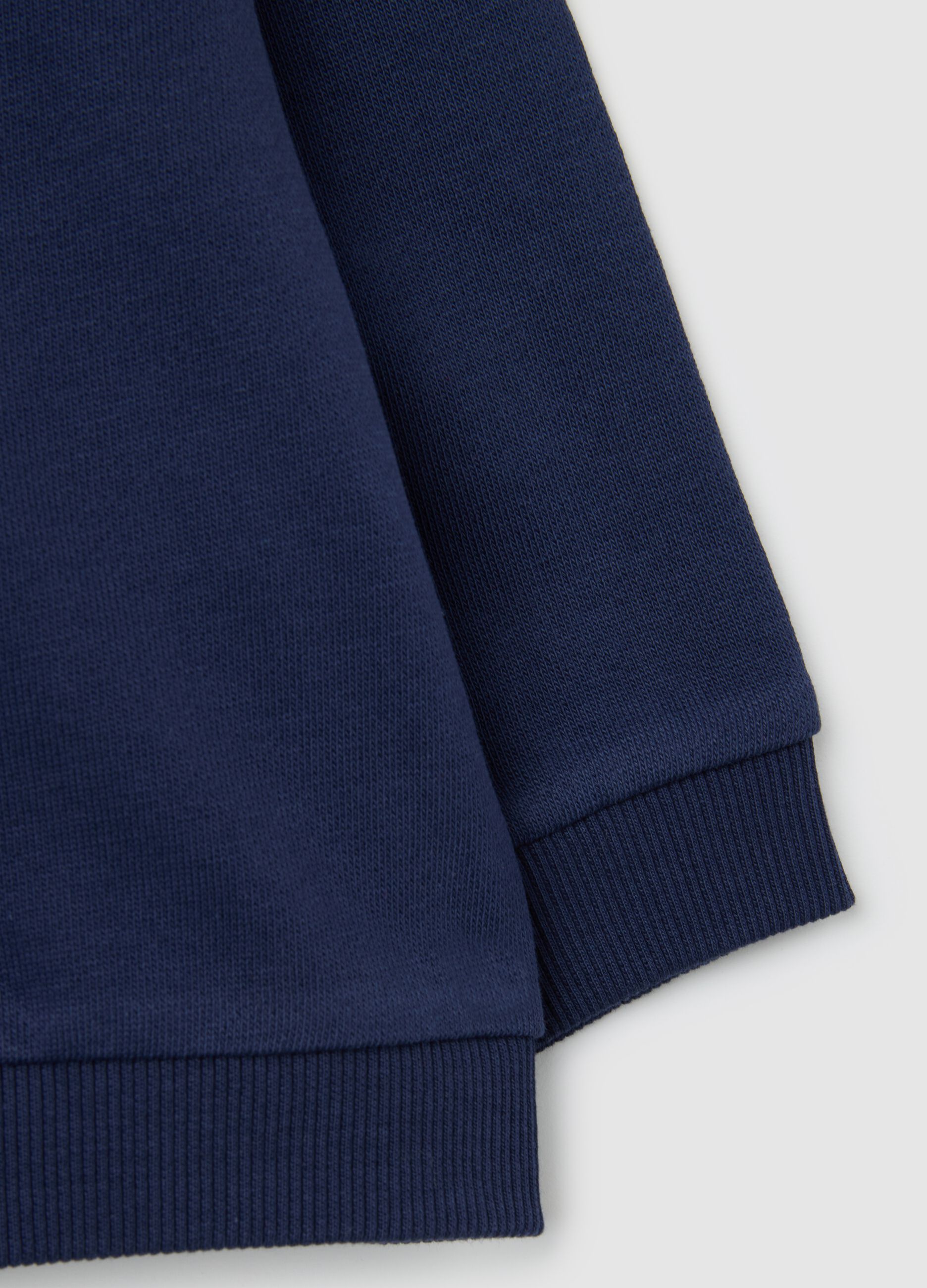 Felpa da neonata in puro cotone blu regular fit