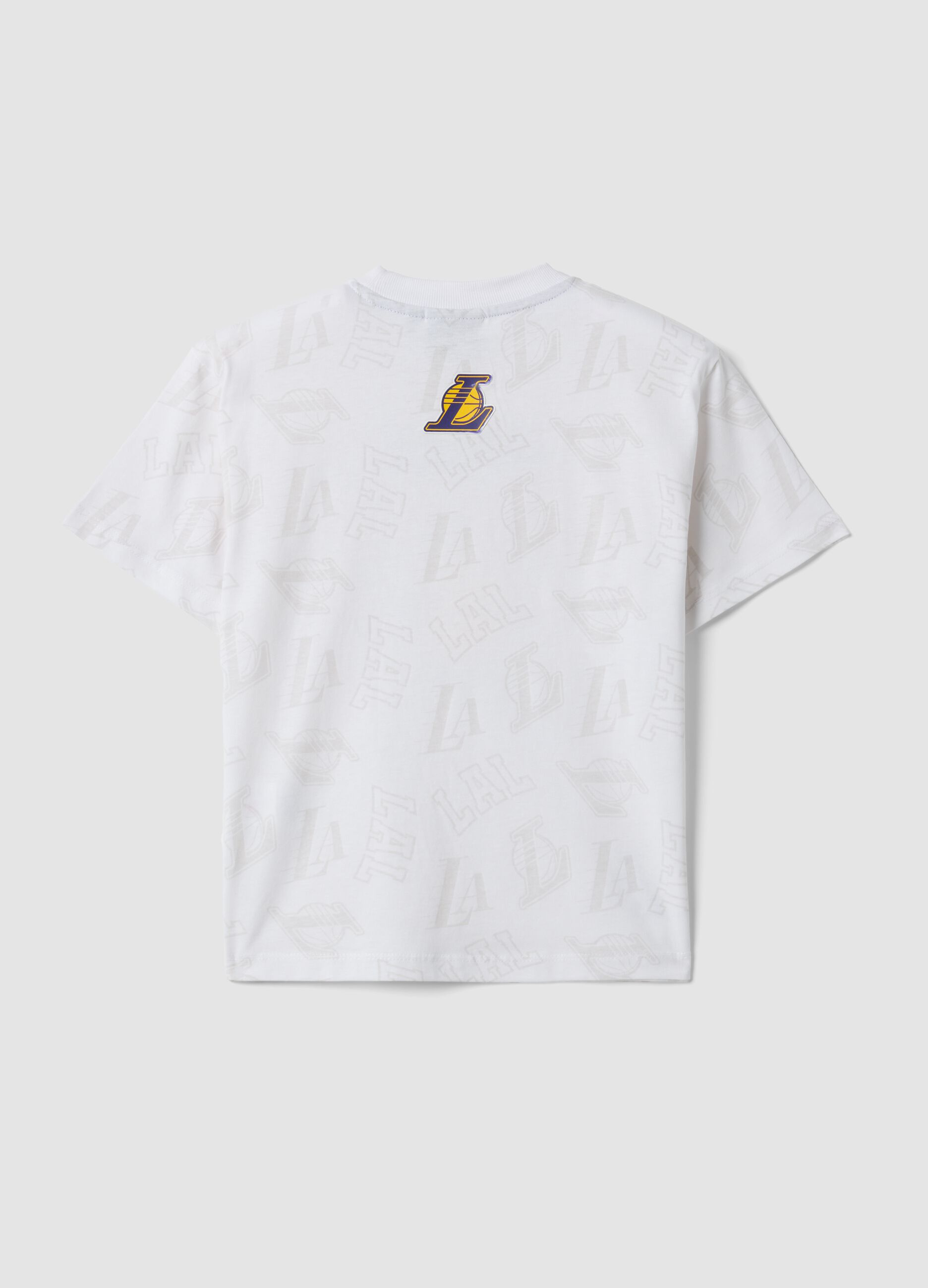 T-shirt bianca a maniche corte in puro cotone