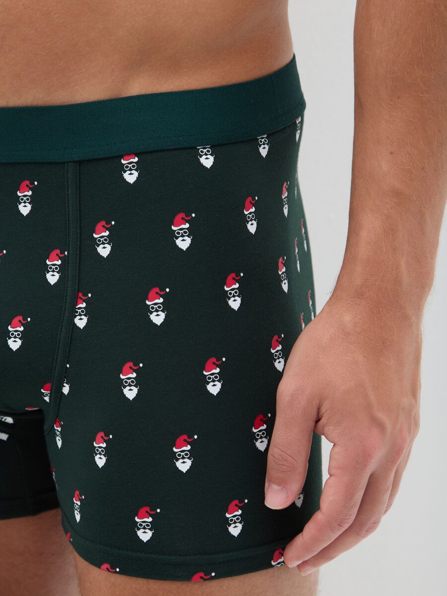 Multicolour Christmas boxer twin pack in stretch cotton regular fit_3