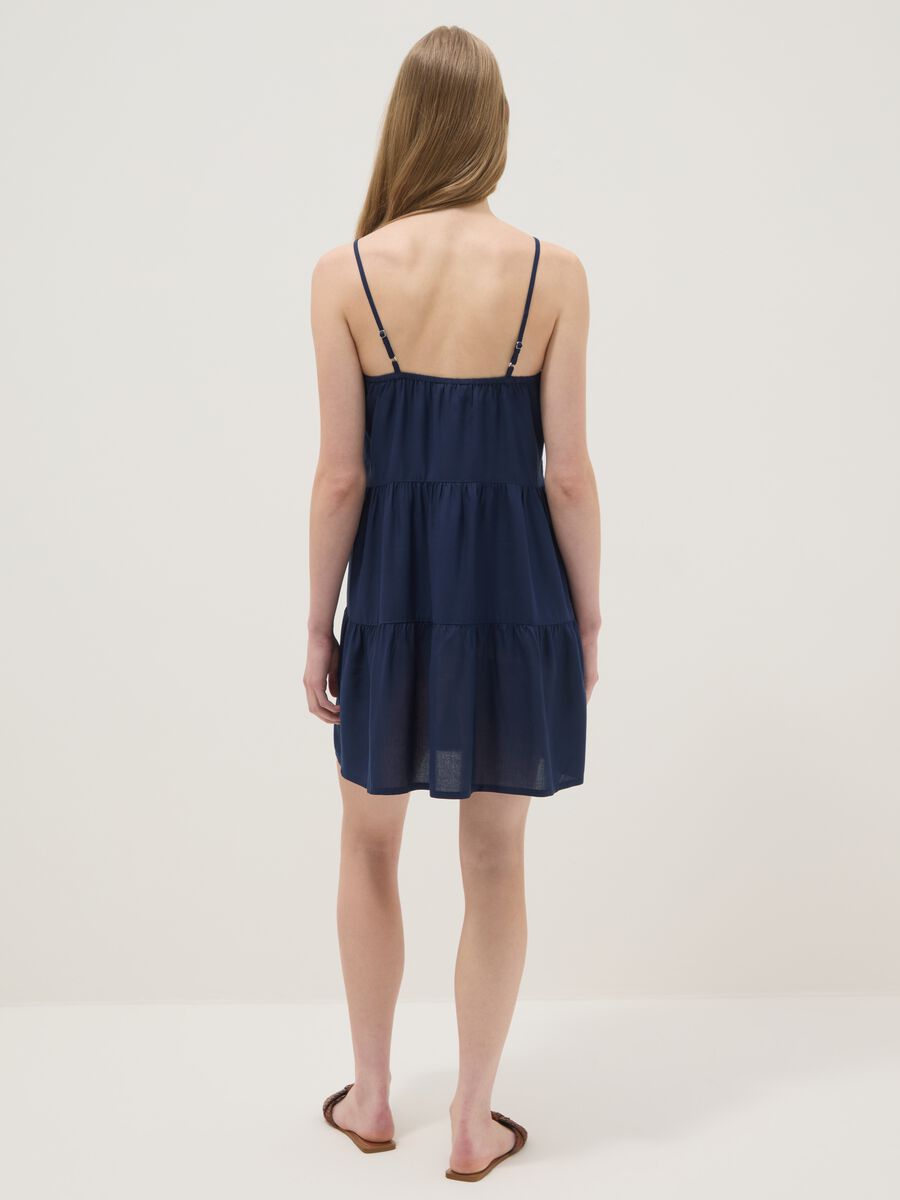Blue dress in pure viscose_2