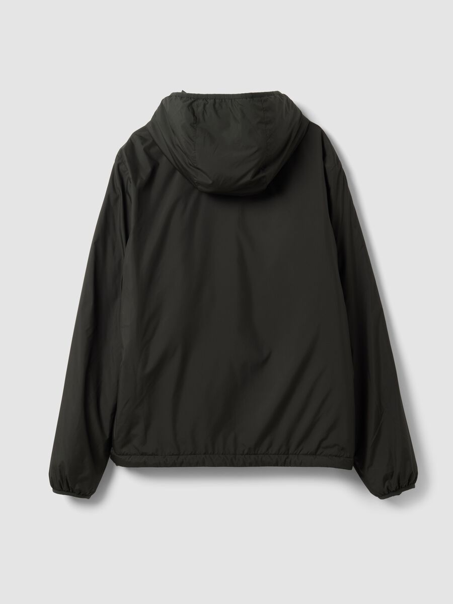 Giubbotto verde militare con cappuccio e zip_2