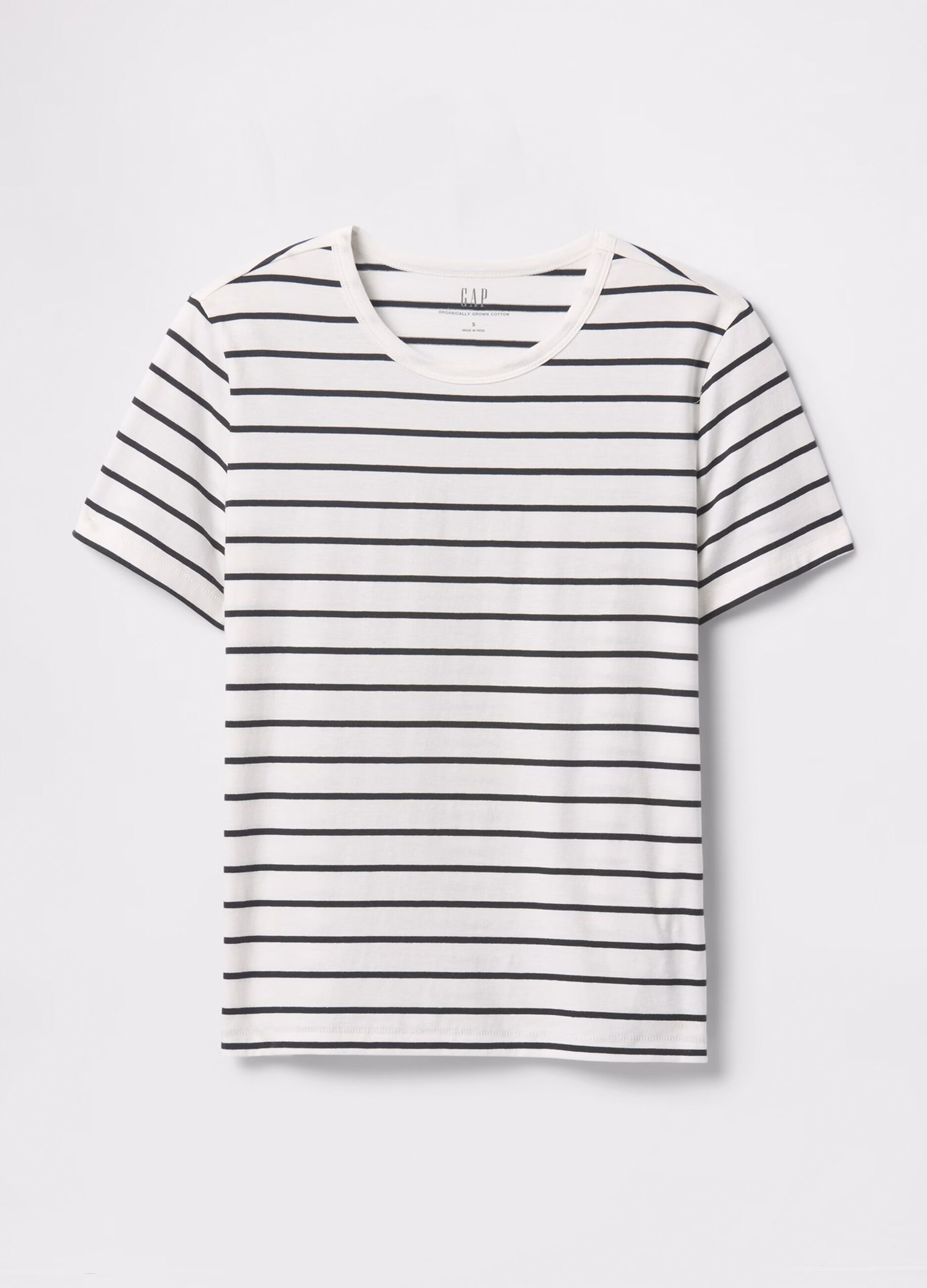 Black and white striped T-shirt in cotton
