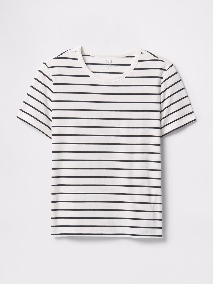 Black and white striped T-shirt in cotton_3