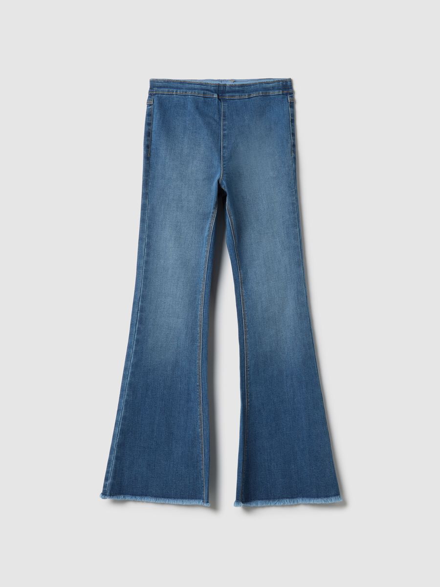 Jeggings in cotone elasticizzato blu da ragazza vestibilit&agrave; flare_3