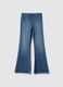 Girls' Blue Stretch Cotton Flare Fit Jeggings_3