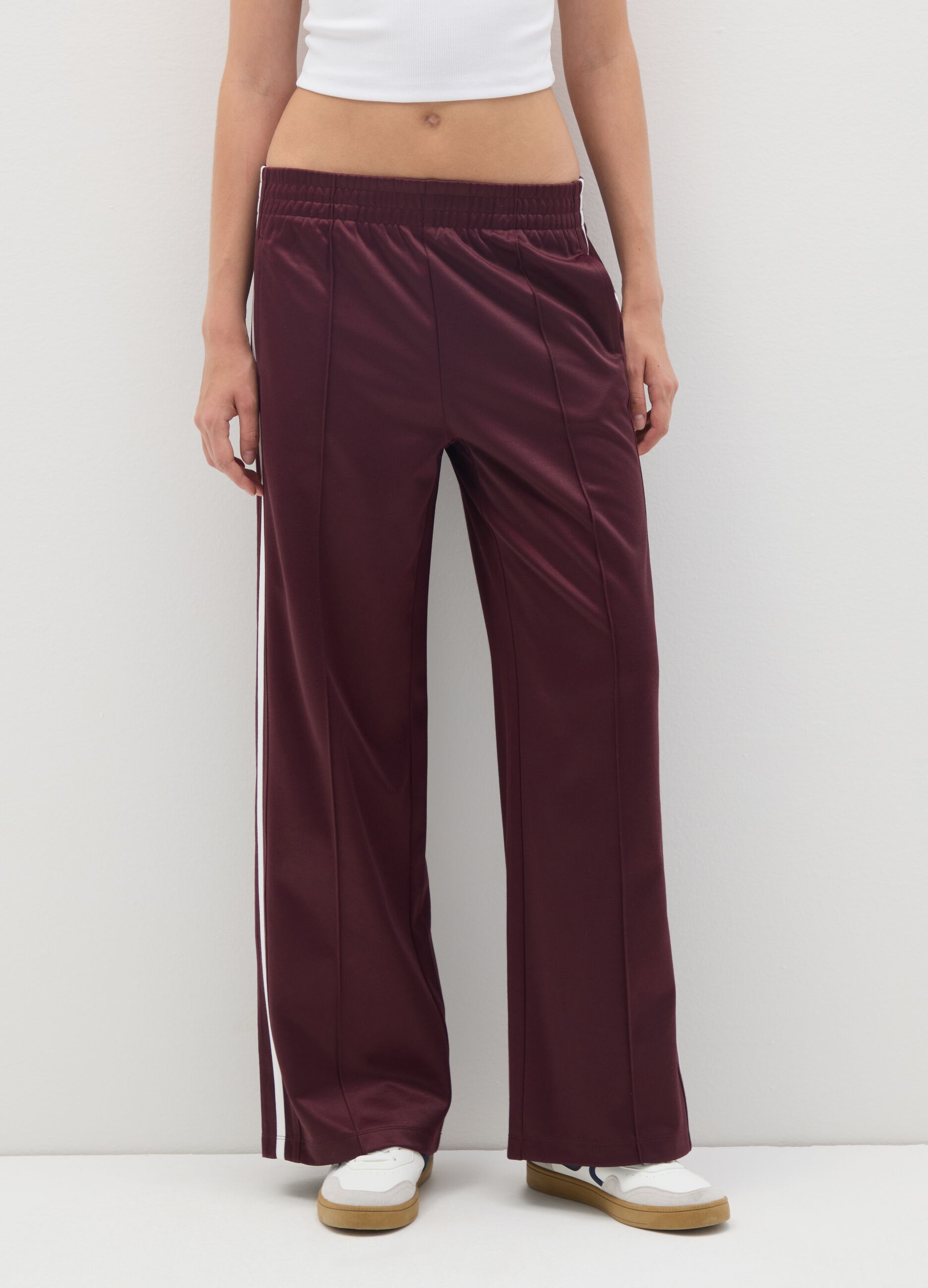 Pantaloni in misto cotone rossi relaxed fit