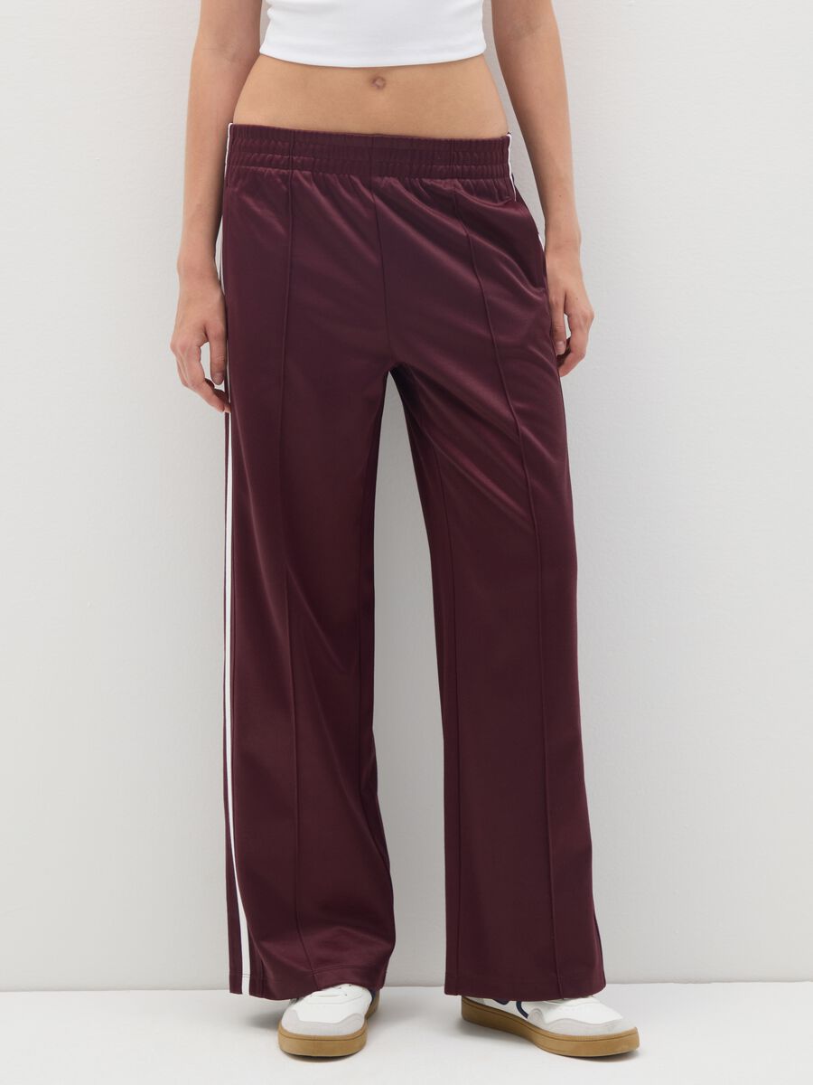 Pantaloni in misto cotone rossi relaxed fit_1