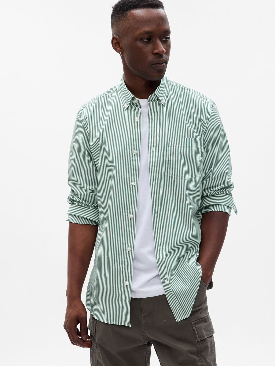 Regular-fit shirt in striped Coolmax® poplin_0