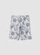 White pure cotton all-over print shorts for boys, regular fit_1
