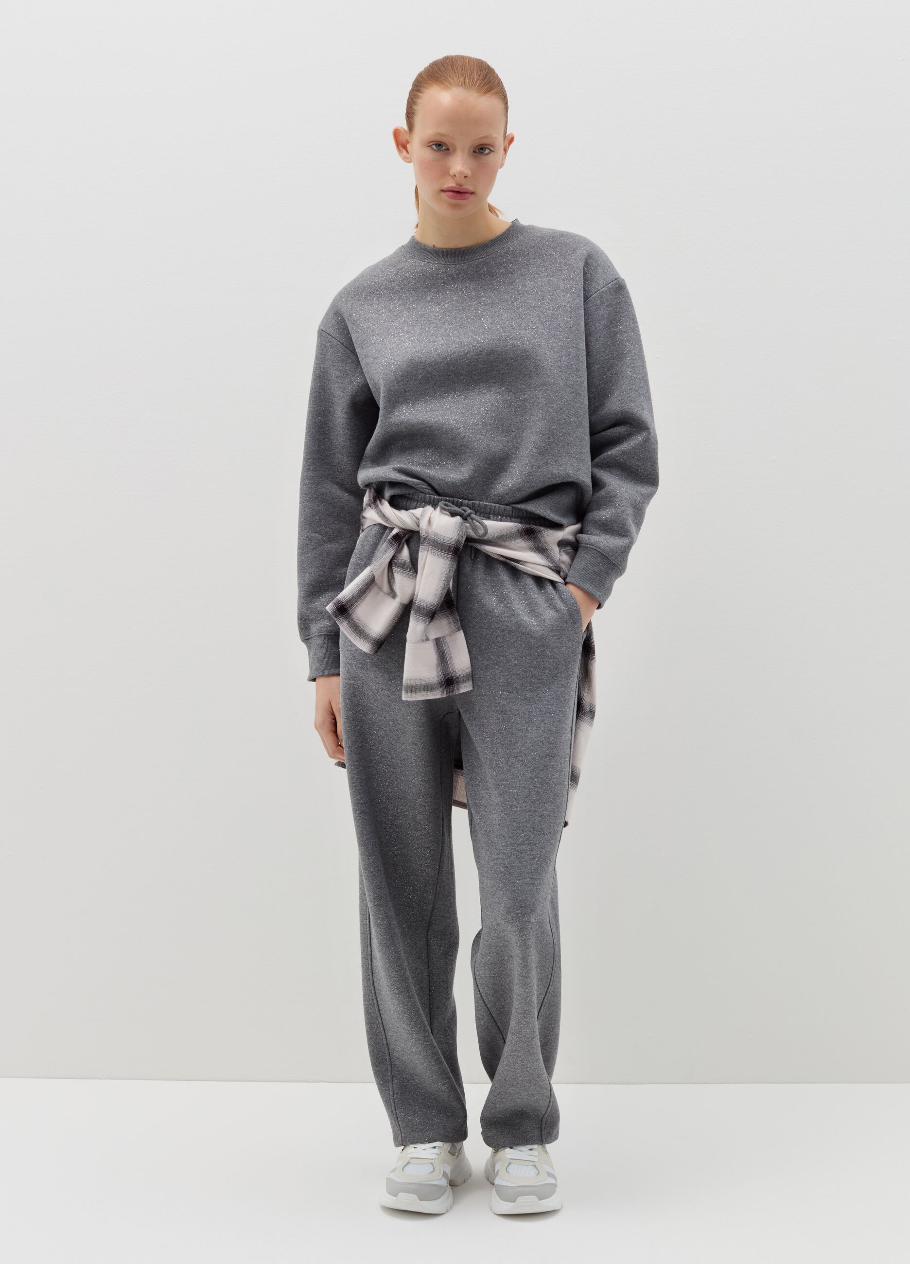 Lurex joggers with drawstring