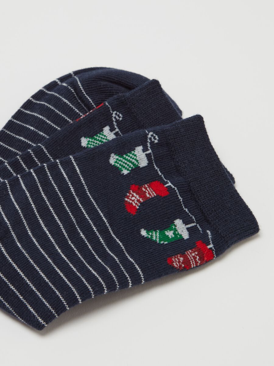 Two-pair pack short socks with Christmas design_2