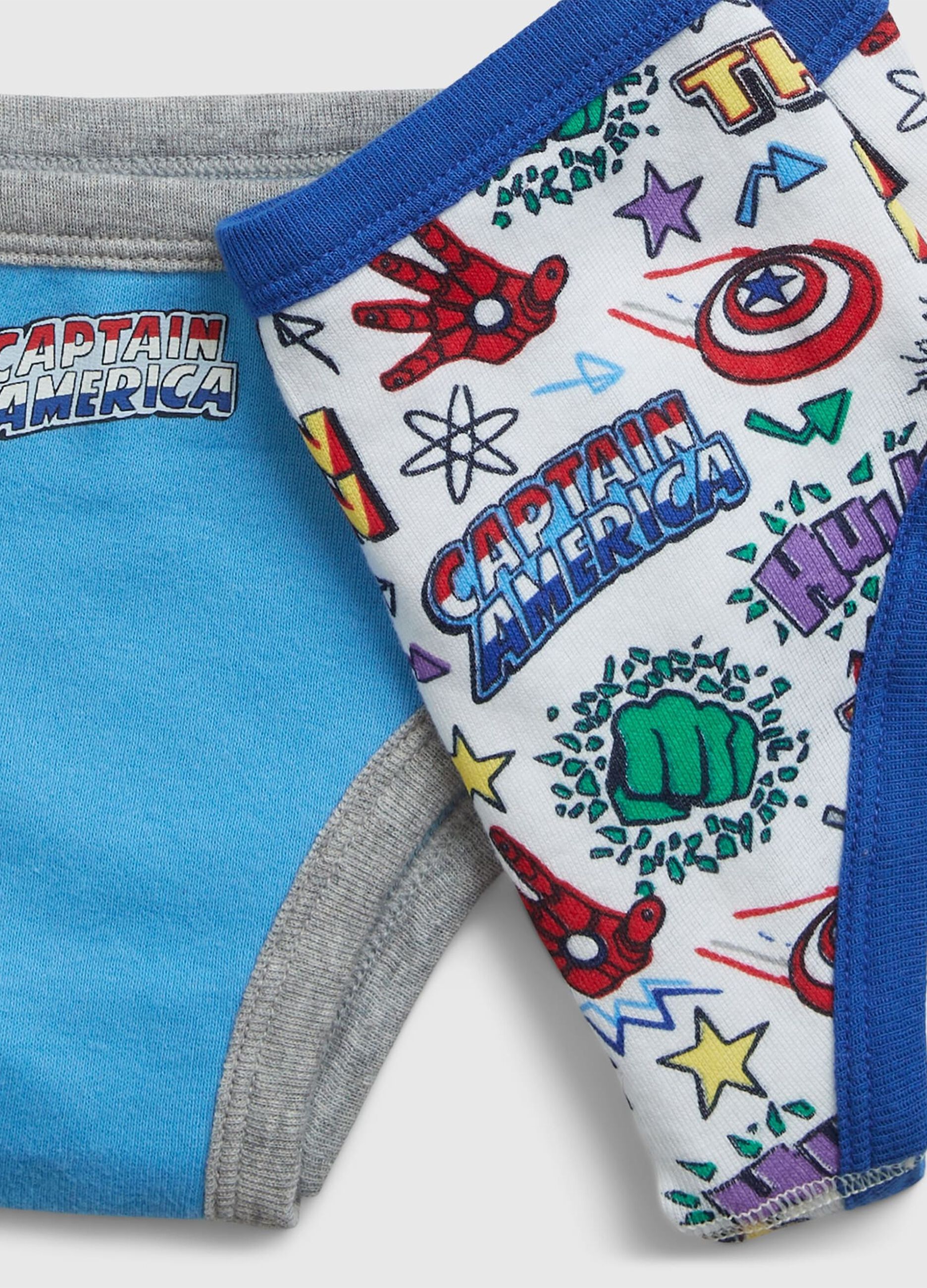 Set cinque slip in cotone bio stampa Avengers_1