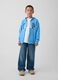 Children's blue cotton-blend hoodie with logo, zip and hood_1