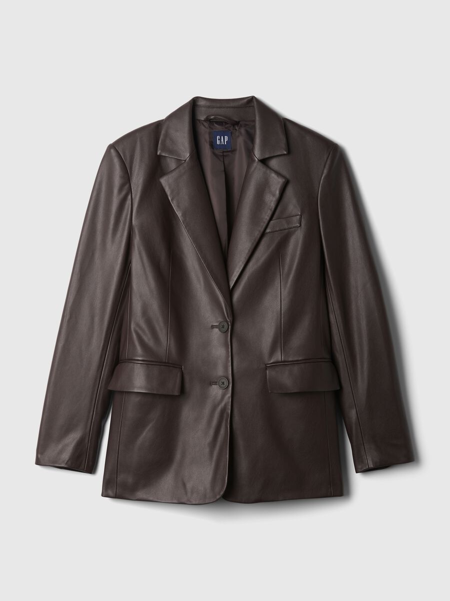 Single-breasted blazer with shiny effect_4