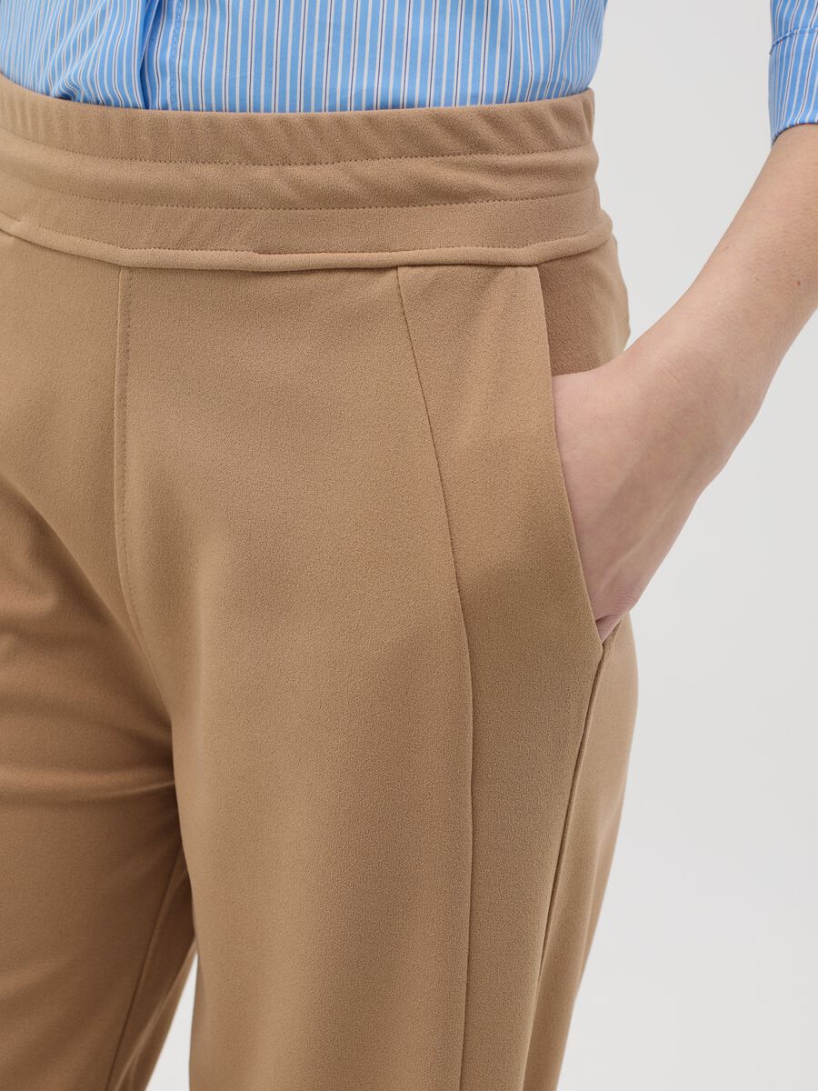 Beige palazzo trousers with pockets_3