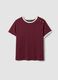 Red pure cotton T-shirt with buttons, regular fit_4
