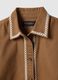 Brown pure cotton regular fit shirt with contrast embroidery_5