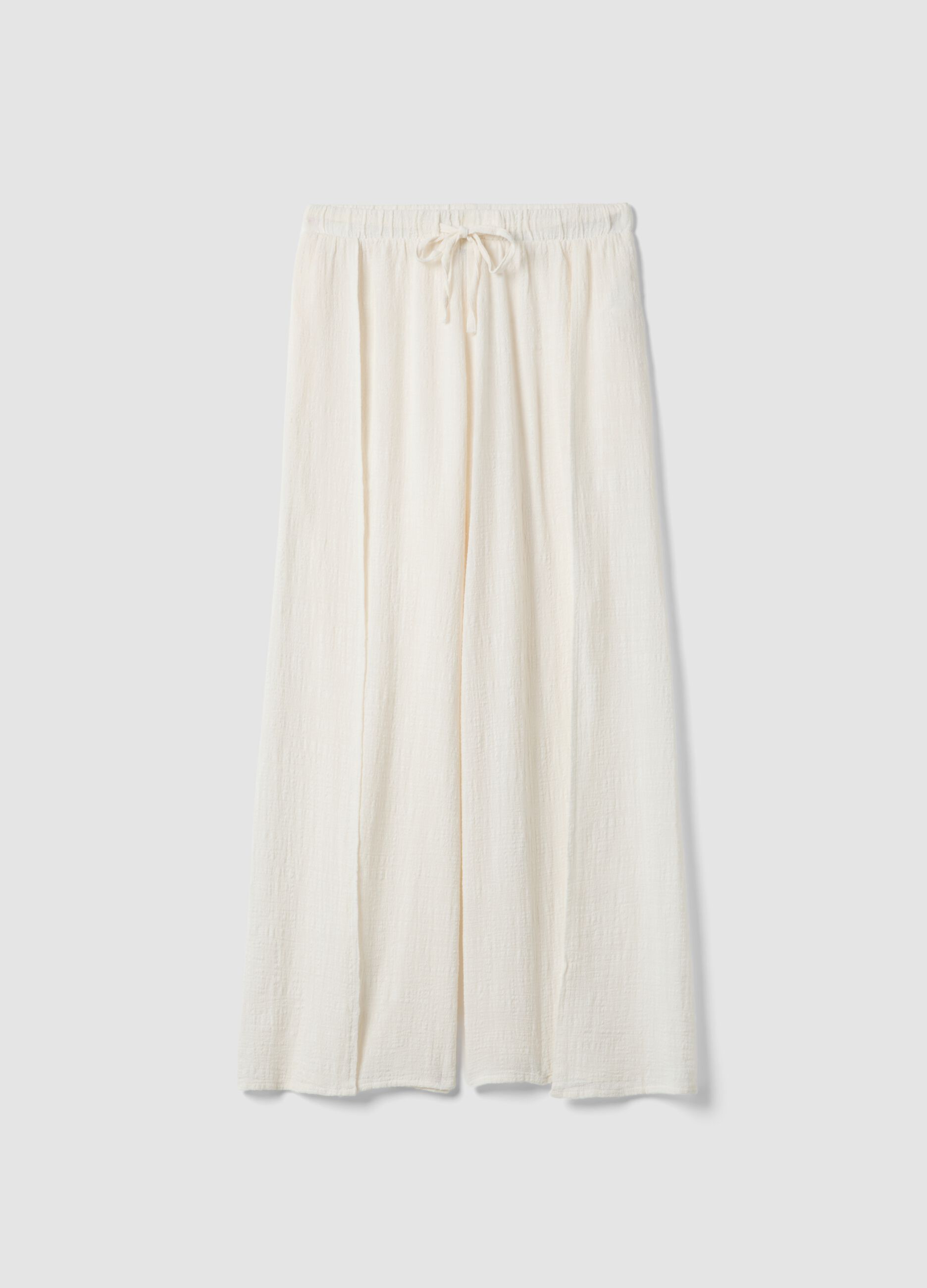 White pure cotton beach trousers