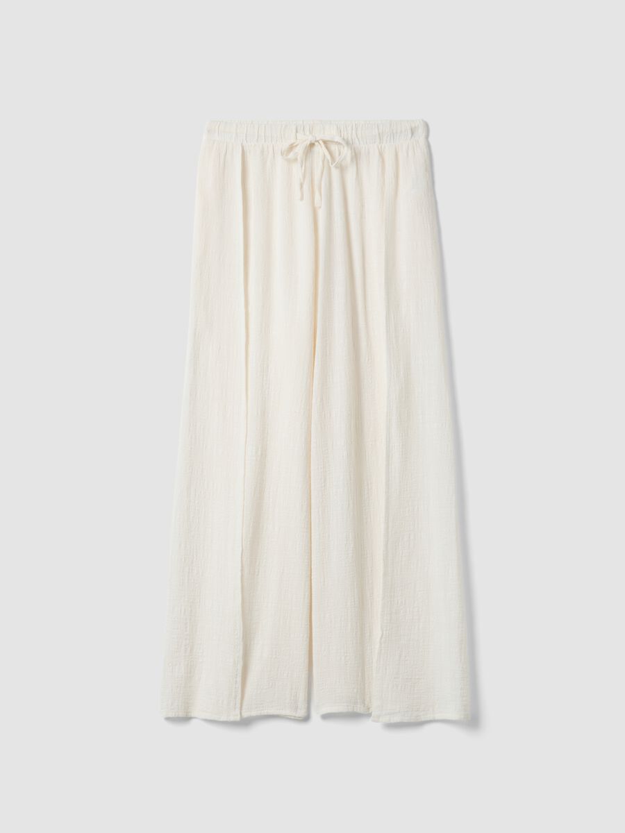 Pantaloni bianchi da mare in puro cotone_0