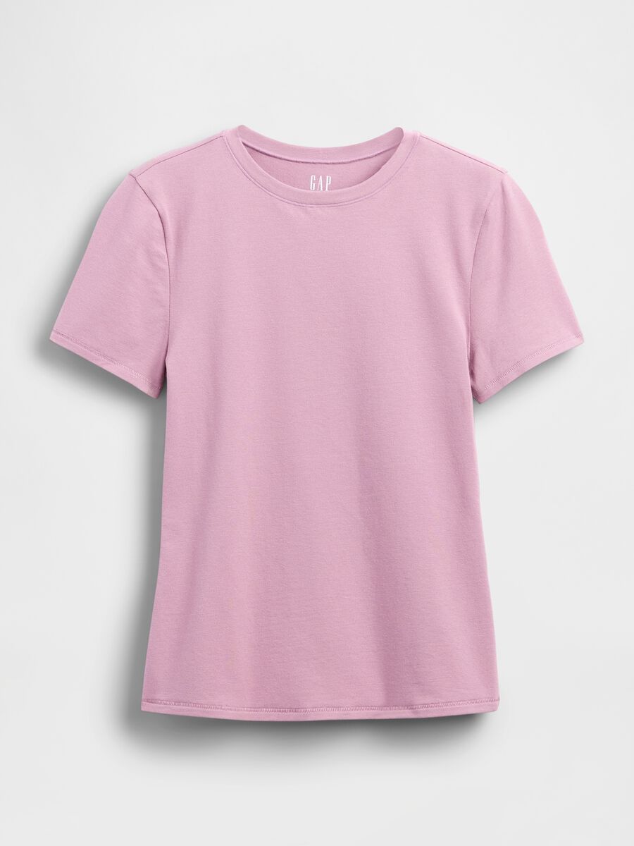 Short-sleeve pink stretch T-shirt_3