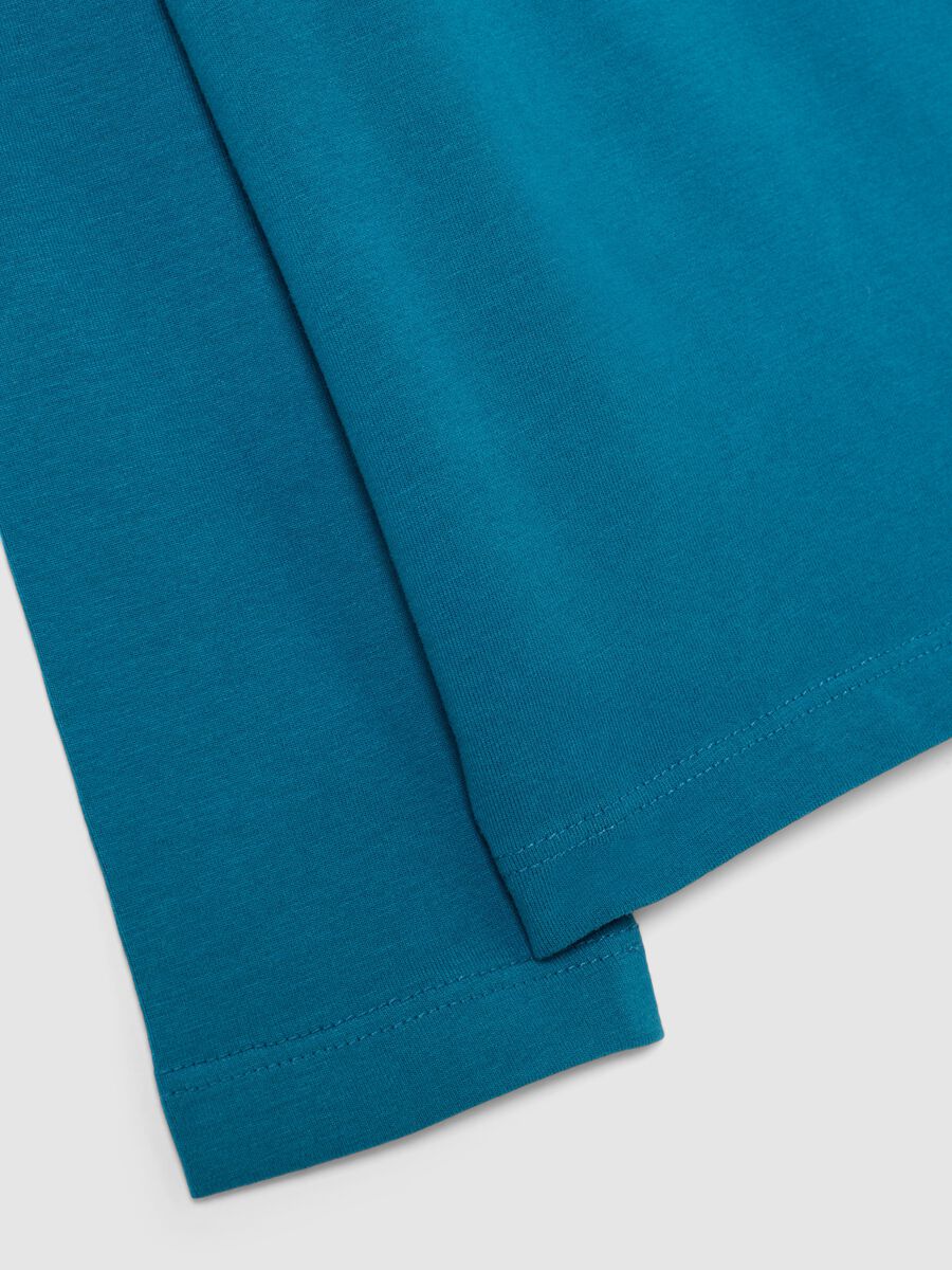 Children's blue turtleneck shirt in regular fit cotton blend_3