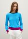 Sky Blue Pure Wool Jumper with Contrast Cuffs_3