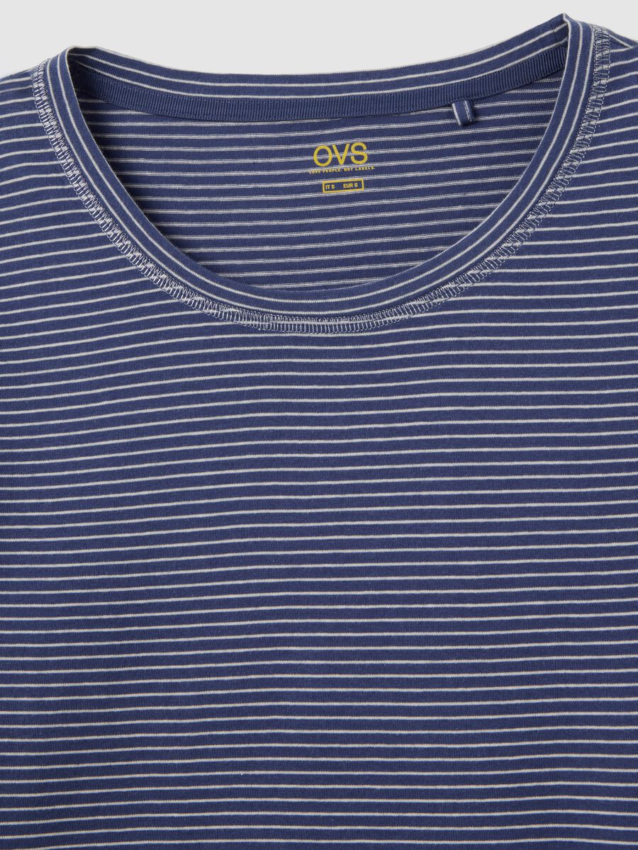 Maglia pigiama blu a righe in cotone_5
