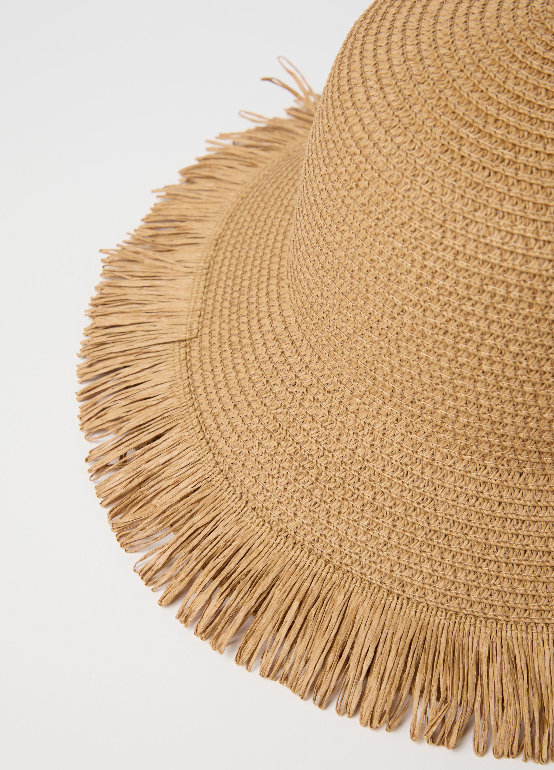 Cappello a cloche in paglia beige