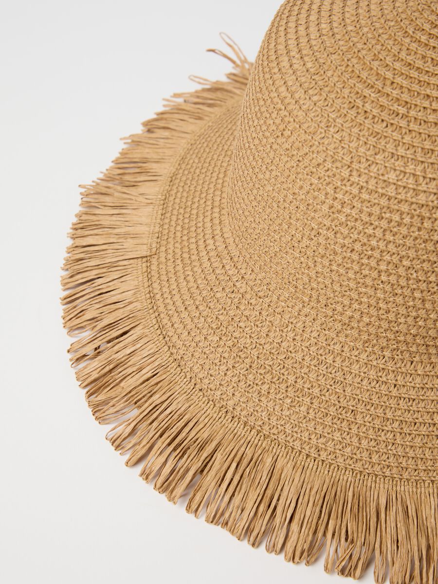 Cappello a cloche in paglia beige_2