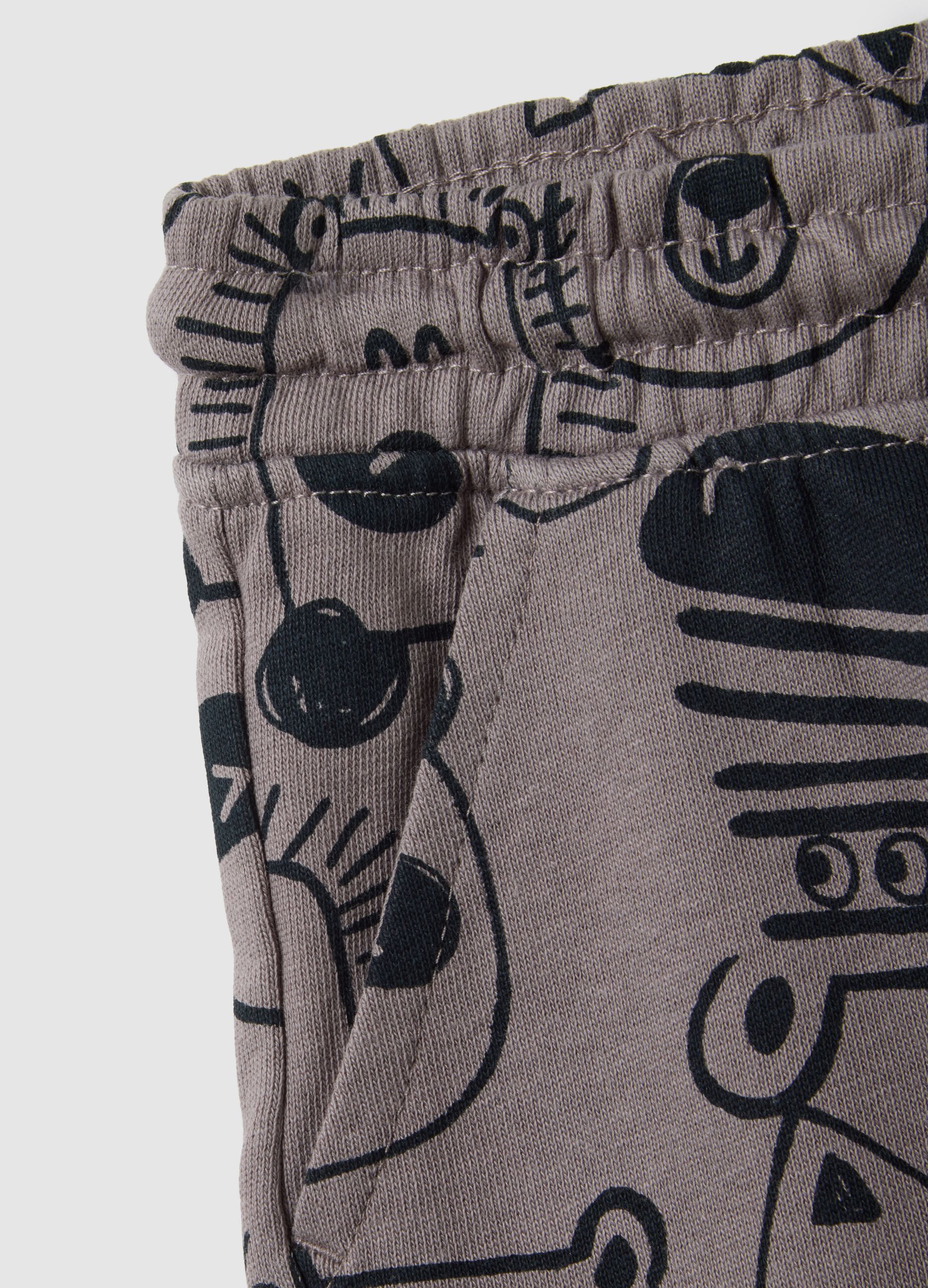 Pantaloni da bambino in puro cotone grigi 