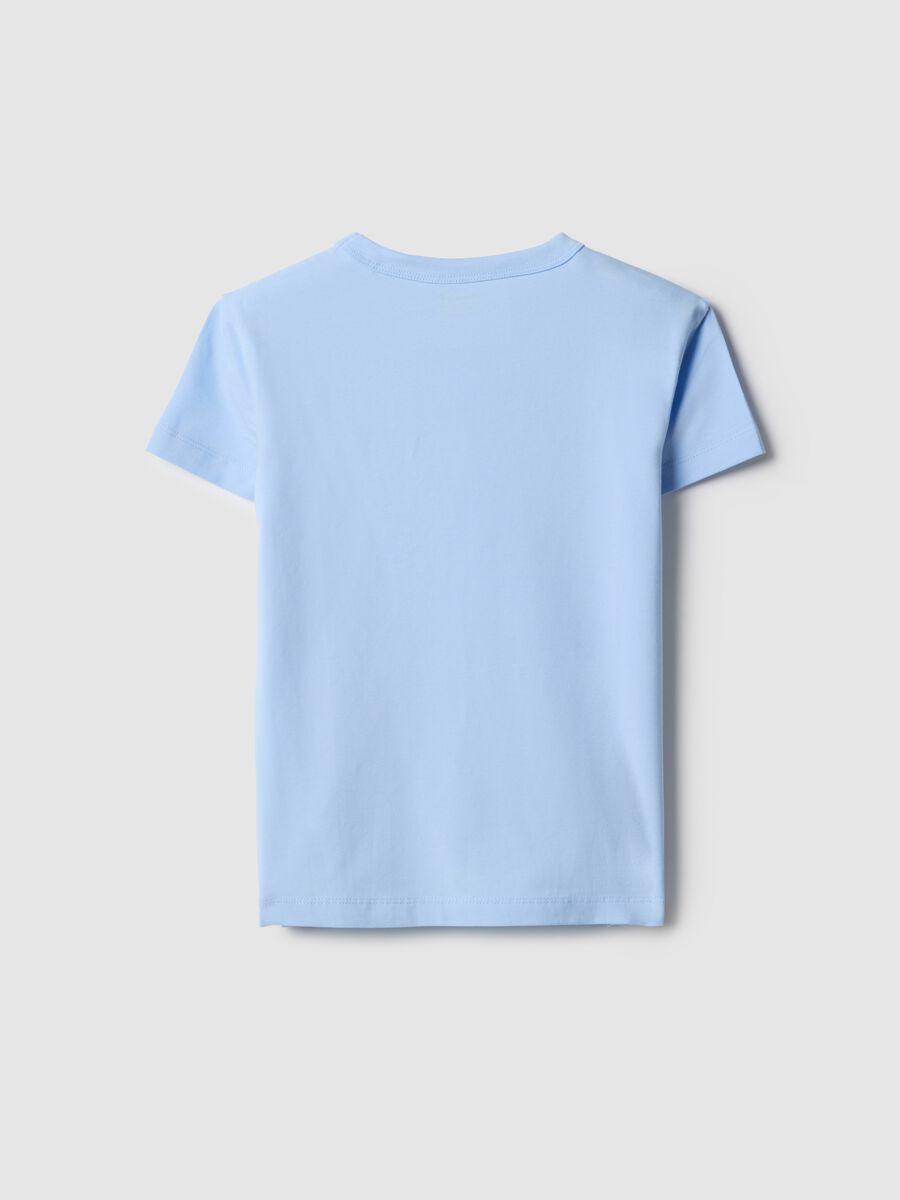 Girls' blue cotton blend t-shirt regular fit_4