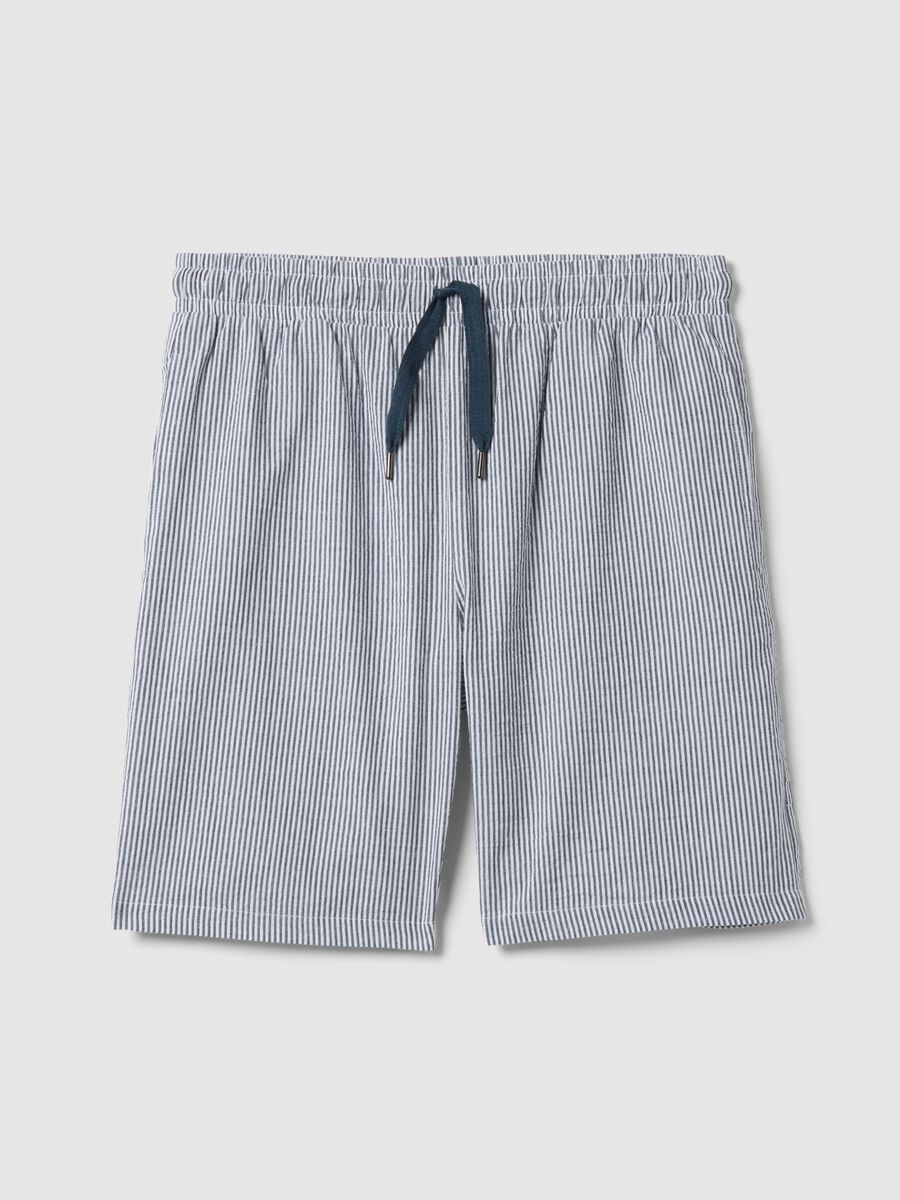 Pure cotton multicoloured striped pyjama shorts, regular fit_4