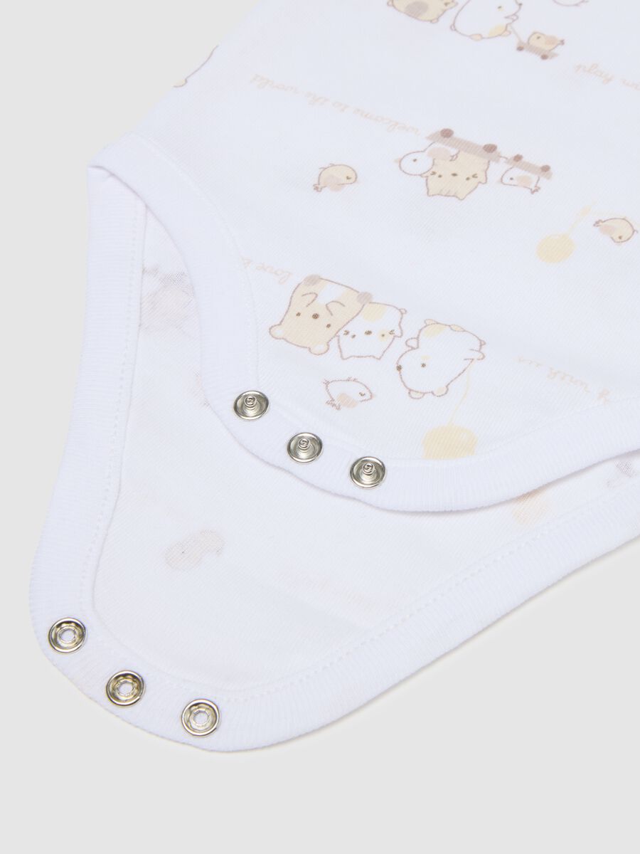 Tripack body a maniche corte multicolor da neonato in puro cotone_3