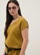 Yellow pure cotton regular fit V-neck T-shirt_0