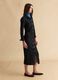 Black long fitted dress in stretch cotton with buttons_2