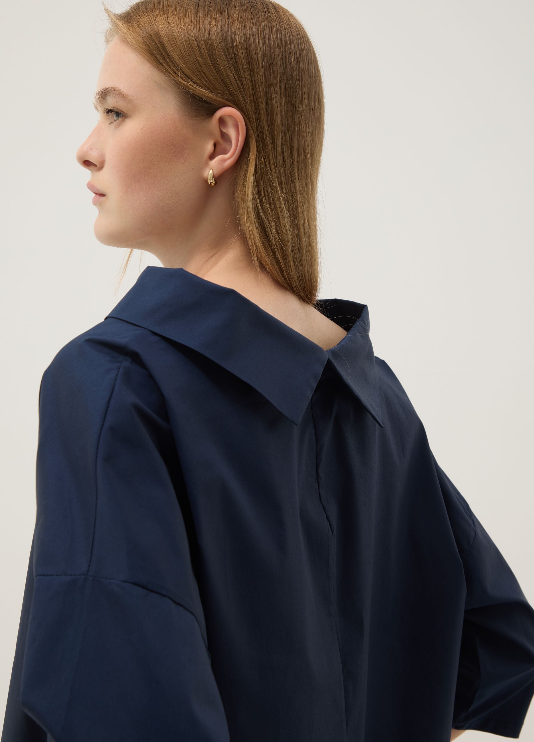 Blue stretch cotton top