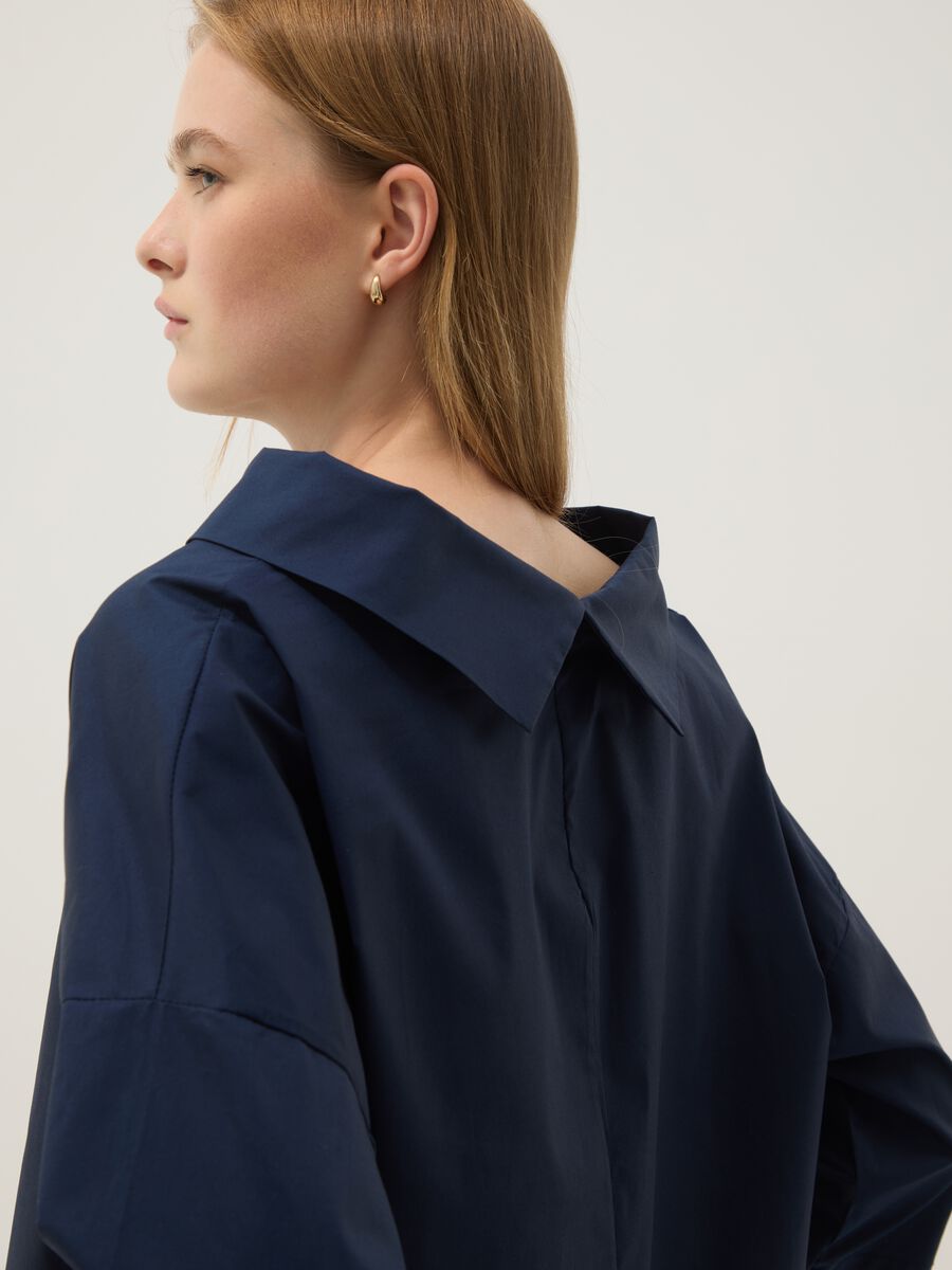 Blue stretch cotton top_0