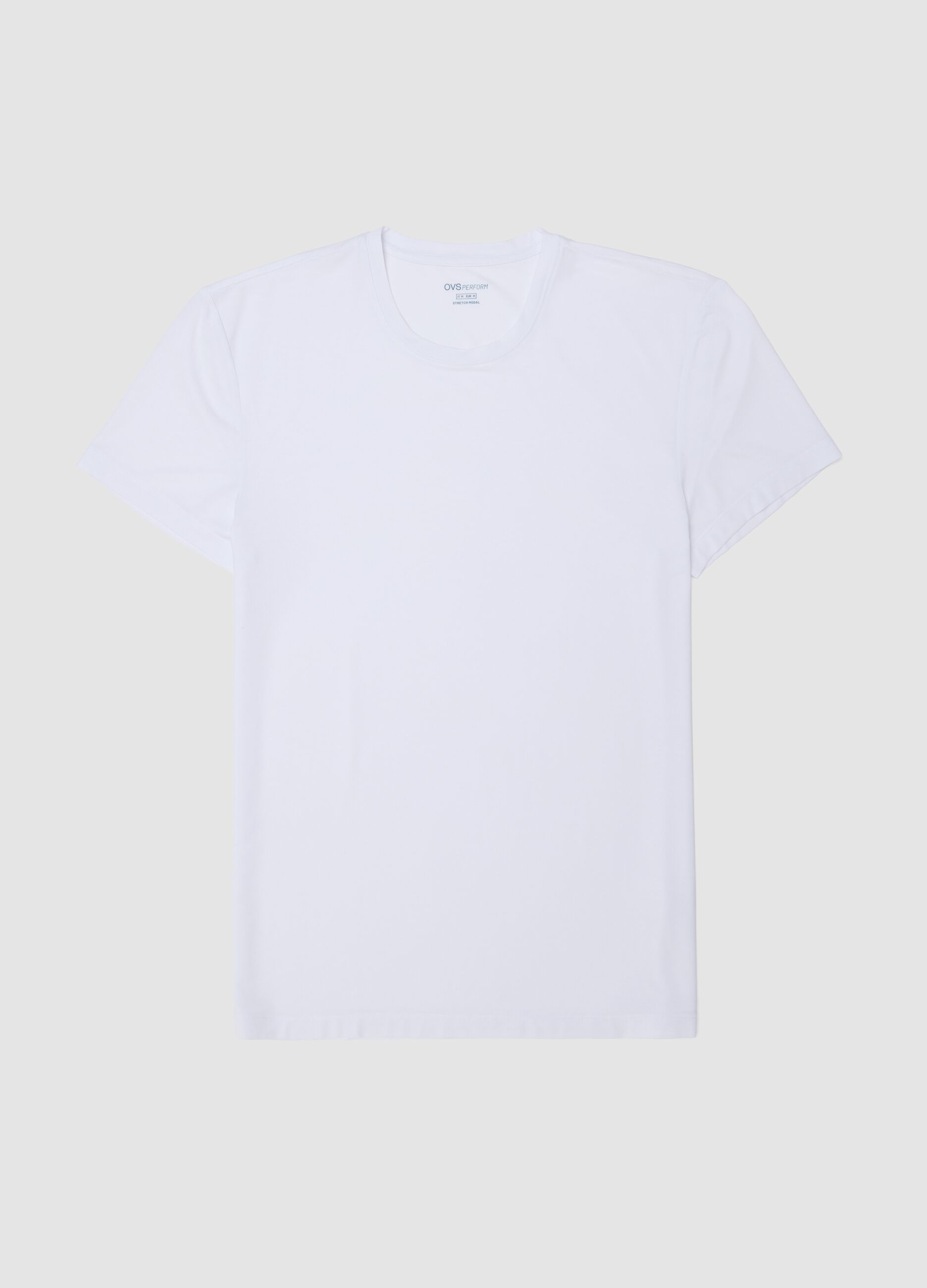 White stretch modal T-shirt, regular fit