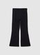 Girls' Black Cotton Blend Flare Leggings_0
