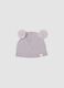 Pink pure organic cotton knitted hat with pom‑poms for baby girl_0