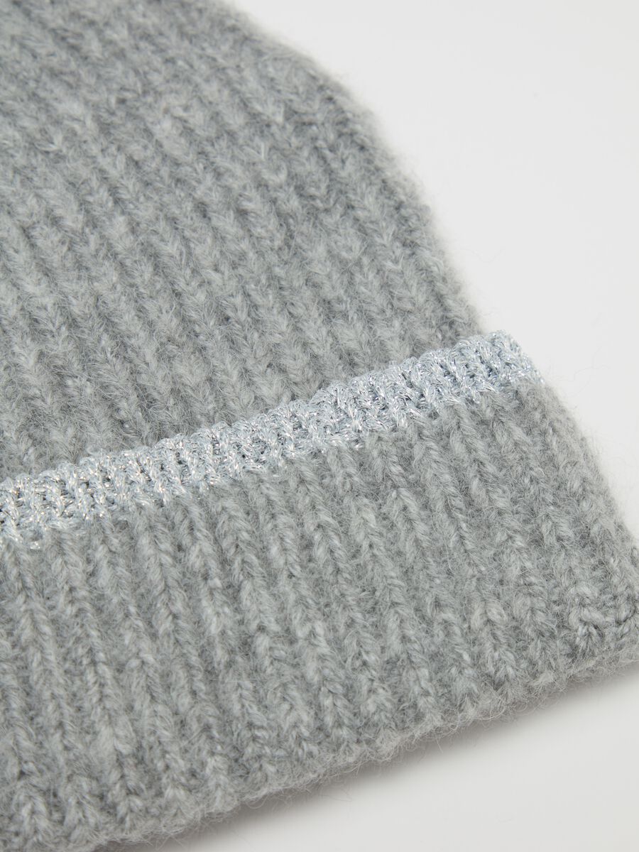 Hat with fold and lurex trim_1