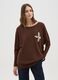 Brown sweater with bead decoration_1