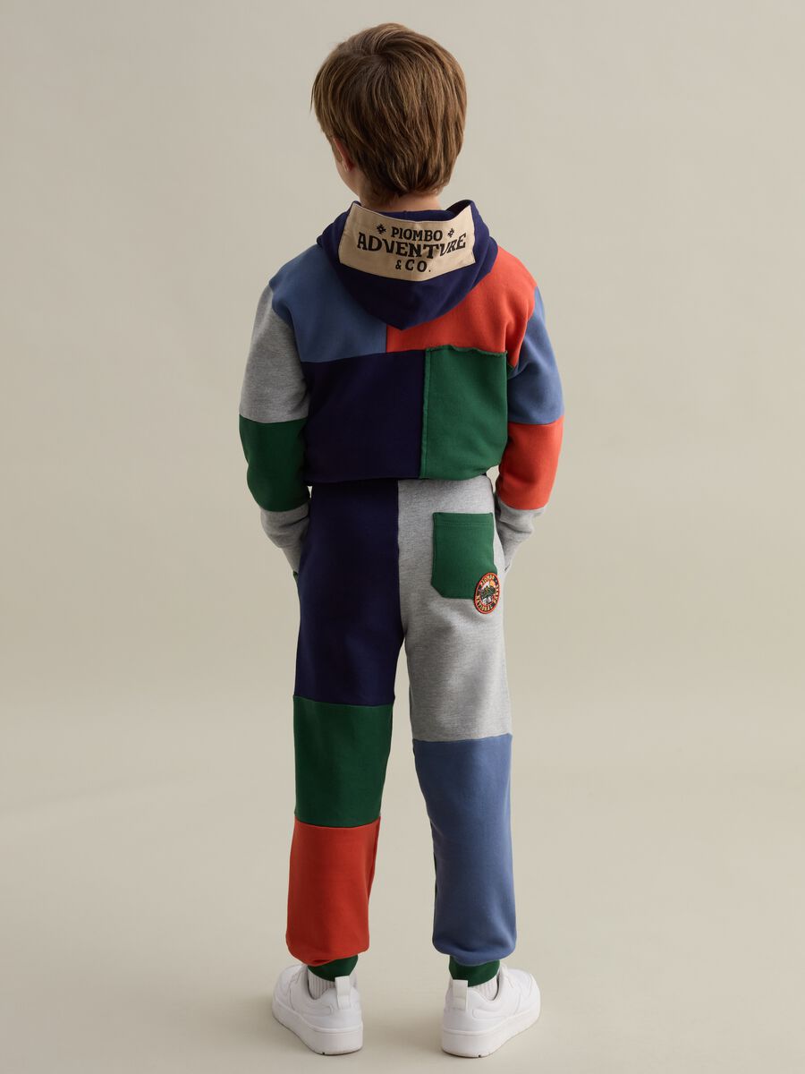 Patchwork-effect joggers with drawstring_2