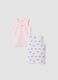 2-pack pink and white organic cotton vests with Lilo & Stitch print_0