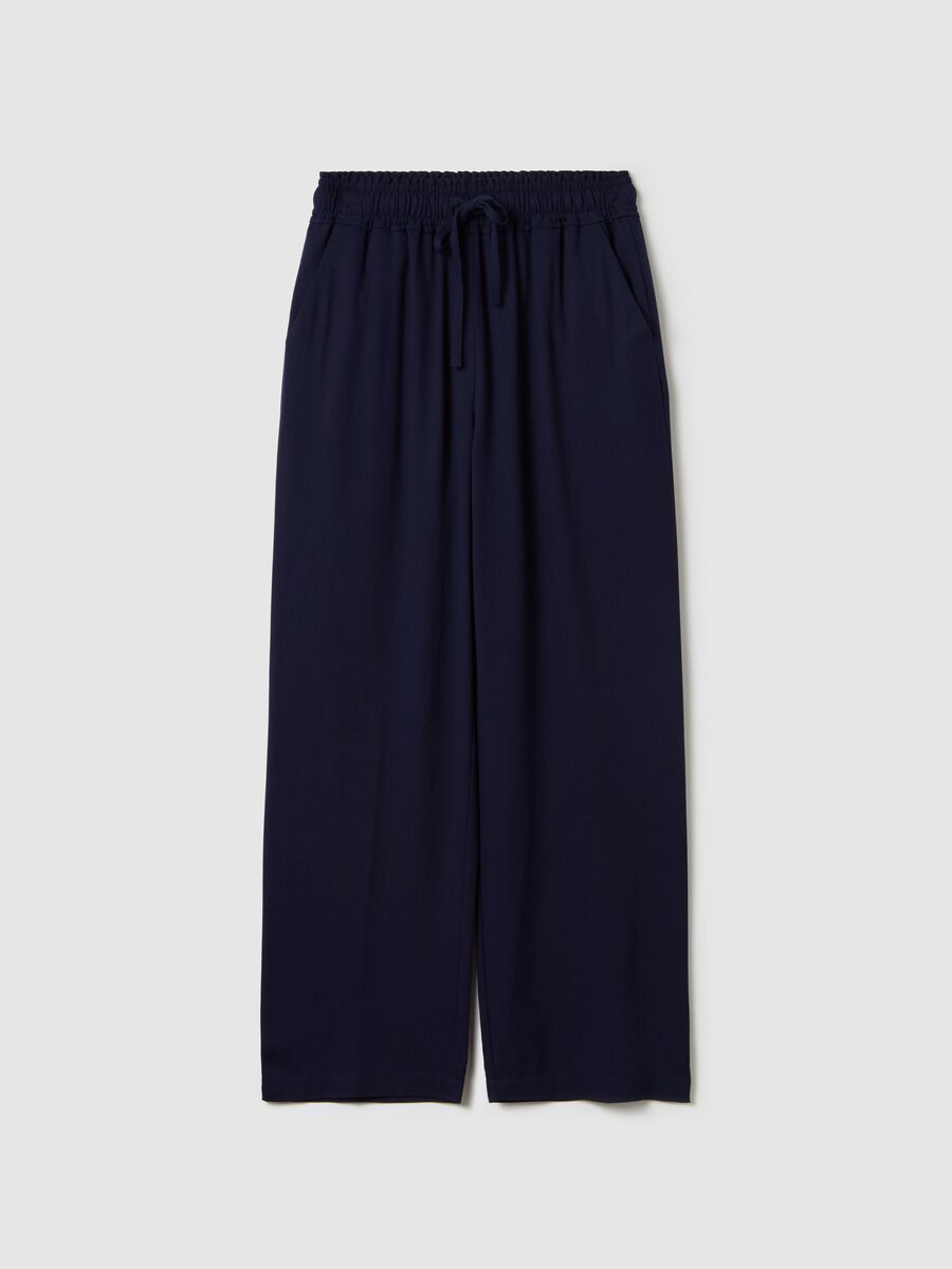 Jogger trousers in viscose with drawstring_4