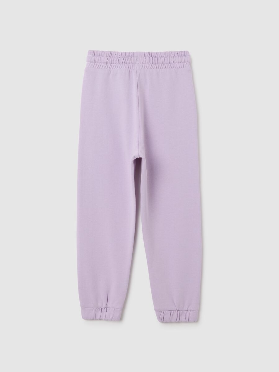 Girls' black pure cotton regular fit joggers_1