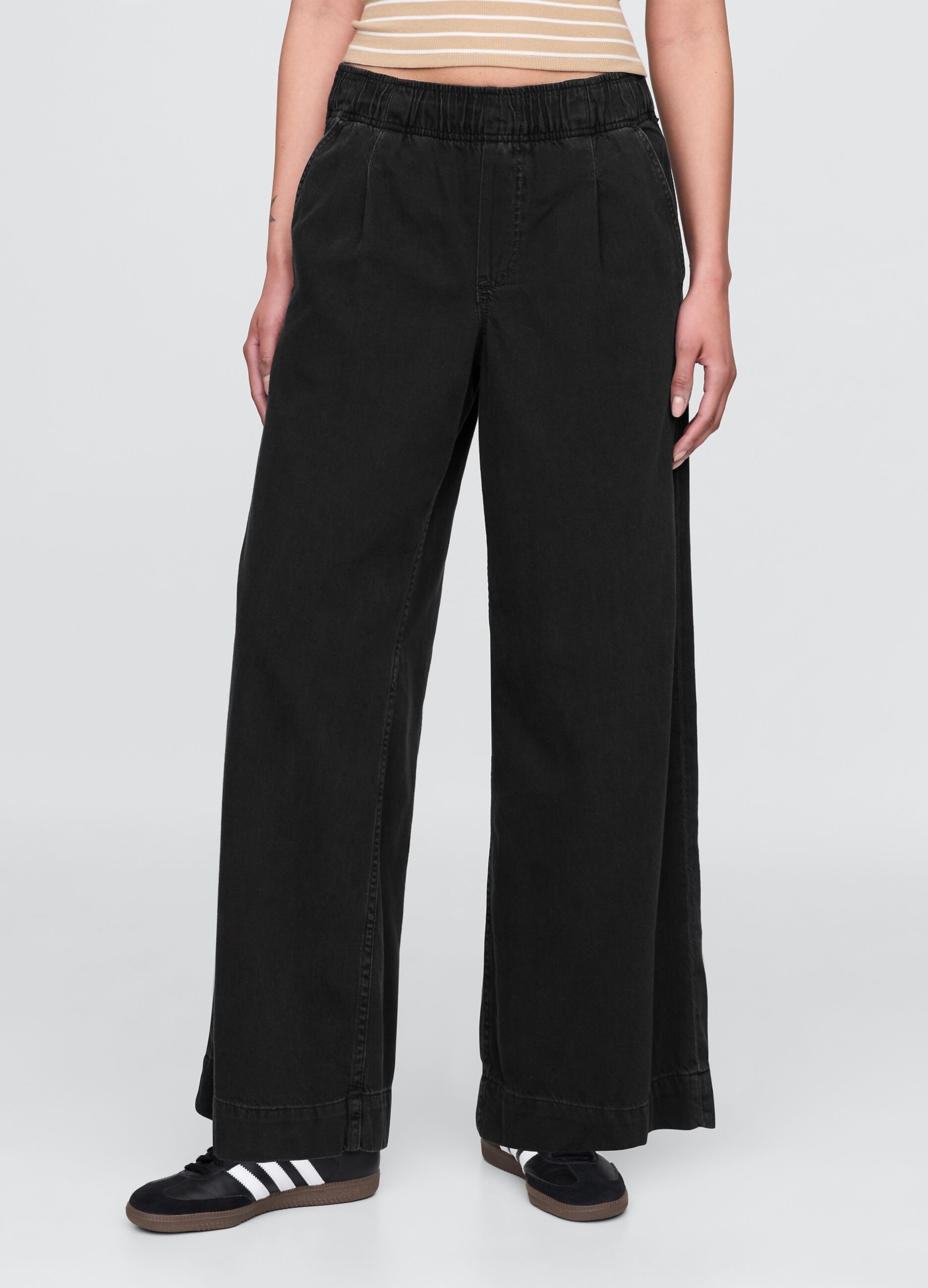 Black Wide Trousers with Pockets
